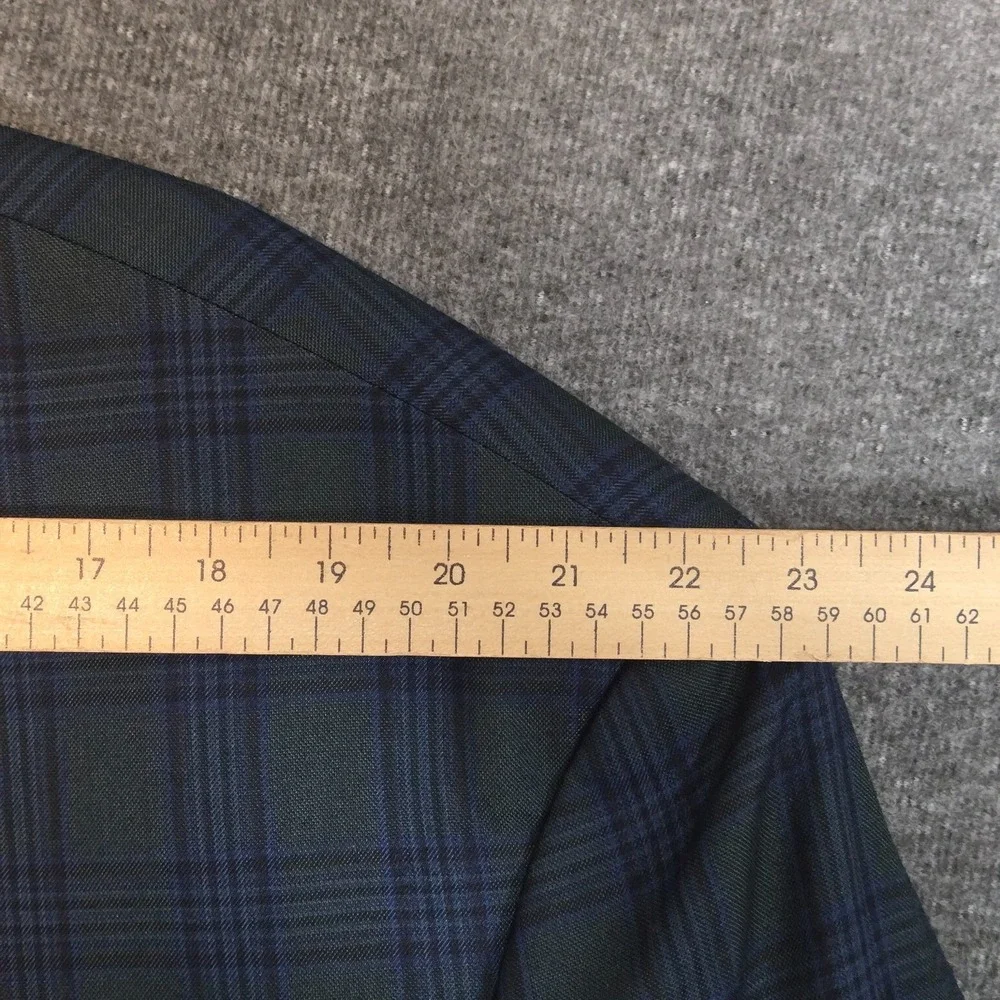 Oak Hill Sport Coat Men's 3XL Green‎ Blue Plaid 2 Button Blazer Jacket